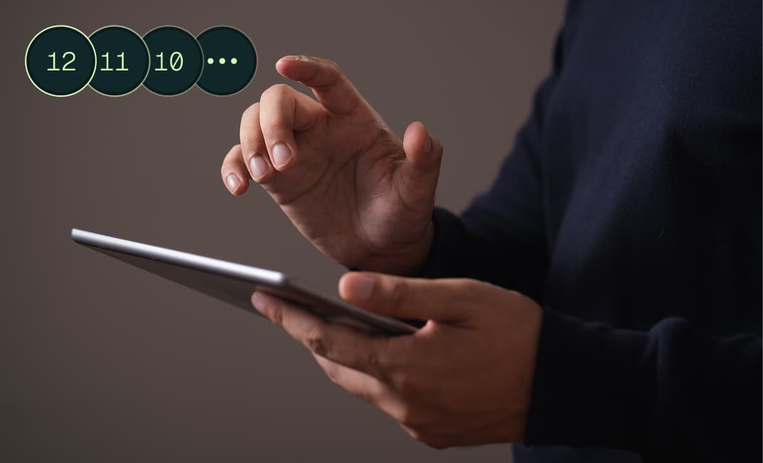 man holding tablet